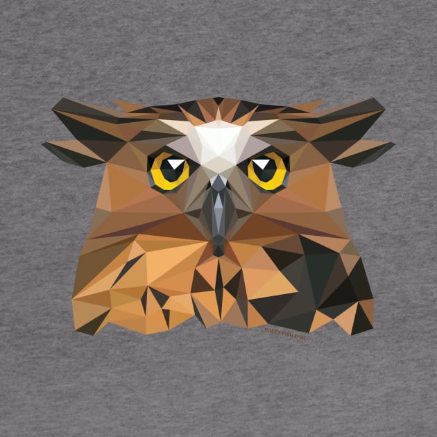 Buffy Fish Owl by GeometricWildlife